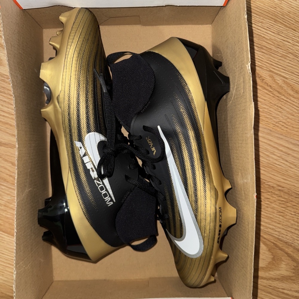 Nike Zoom Air Vapor Pro 1 Football cleat Black/Gold Men's US 10.5 FB3298-00